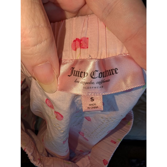 Women's Juicy Couture Pink Cherry Pajama Shorts S - Picture 2 of 3